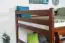 Bunk bed 140 x 200 cm "Easy Premium Line" K24/n, head and foot part straight, solid beech wood, Dark brown lacquered, convertible