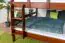 Bunk bed 140 x 200 cm "Easy Premium Line" K24/n, head and foot part straight, solid beech wood, Dark brown lacquered, convertible
