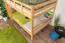 Bunk bed 140 x 200 cm for adults "Easy Premium Line" K24/n, head and footboard straight, solid beech wood, natural lacquered, convertible