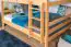 Bunk bed 160 x 190 cm "Easy Premium Line" K24/n, head and foot part straight, beech solid wood, natural lacquered, convertible