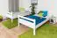 Bunk bed "Easy Premium Line" K24/n, head and foot part straight, solid beech wood, White lacquered - Lying surface: 120 x 190 cm, convertible