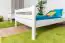 Bunk bed for adults "Easy Premium Line" K24/n, headboard and footboard straight, solid beech wood, White lacquered - Lying surface: 120 x 190 cm, convertible