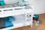 Bunk bed 160 x 200 cm for adults "Easy Premium Line" K24/n, head and footboard straight, solid beech wood, White lacquered, convertible
