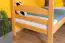Loft bed with slide 80 x 190 cm, solid beech wood natural lacquered, convertible into two single beds, "Easy Premium Line" K25/n