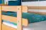 Bunk bed with slide 80 x 200 cm, solid beech wood natural lacquered, convertible into two single beds, "Easy Premium Line" K25/n