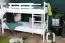 White bunk bed with slide 80 x 200 cm, solid beech wood White lacquered, convertible into two single beds, "Easy Premium Line" K25/n
