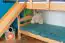 Bunk bed with slide 90 x 190 cm, solid beech wood natural lacquered, convertible into two single beds, "Easy Premium Line" K26/n