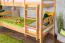 Bunk bed with slide 80 x 200 cm, solid beech wood natural lacquered, convertible into two single beds, "Easy Premium Line" K26/n