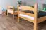 Bunk bed with slide 90 x 200 cm, solid beech wood natural lacquered, convertible into two single beds, "Easy Premium Line" K26/n