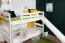 White bunk bed with slide 90 x 190 cm, solid beech wood White lacquered, convertible into two single beds, "Easy Premium Line" K26/n