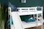 White bunk bed with slide 80 x 200 cm, solid beech wood White lacquered, convertible into two single beds, "Easy Premium Line" K26/n