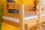 Loft bed with slide 80 x 190 cm, solid beech wood natural lacquered, convertible into two single beds, "Easy Premium Line" K27/n