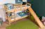Bunk bed with slide 90 x 190 cm, solid beech wood natural lacquered, convertible into two single beds, "Easy Premium Line" K27/n