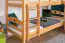 Bunk bed with slide 80 x 200 cm, solid beech wood natural lacquered, convertible into two single beds, "Easy Premium Line" K27/n