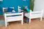 White bunk bed with slide 80 x 200 cm, solid beech wood White lacquered, convertible into two single beds, "Easy Premium Line" K28/n