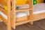 Loft bed with slide 80 x 190 cm, solid beech wood natural lacquered, convertible into two single beds, "Easy Premium Line" K29/n
