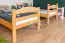 Bunk bed with slide 90 x 200 cm, solid beech wood natural lacquered, convertible into two single beds, "Easy Premium Line" K29/n