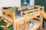 Bunk bed with slide 90 x 190 cm, solid beech wood natural lacquered, convertible into two single beds, "Easy Premium Line" K29/n
