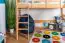 Loft bed with slide 90 x 200 cm, solid beech wood natural lacquered, convertible, "Easy Premium Line" K30/n