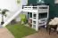 White loft bed with slide 90 x 200 cm, solid beech wood White lacquered, convertible, "Easy Premium Line" K30/n