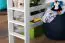 Large white loft bed with slide 140 x 190 cm, solid beech wood White lacquered, convertible into a single bed, "Easy Premium Line" K31/n