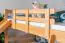 Large bunk bed with slide 120 x 190 cm, solid beech wood natural lacquered, convertible into two single beds, "Easy Premium Line" K32/n