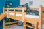 Large bunk bed with slide 140 x 190 cm, solid beech wood natural lacquered, convertible into two single beds, "Easy Premium Line" K32/n