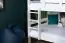 Large white bunk bed with slide 120 x 200 cm, solid beech wood White lacquered, convertible into two single beds, "Easy Premium Line" K32/n