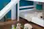 Large white bunk bed with slide 160 x 190 cm, solid beech wood White lacquered, convertible into two single beds, "Easy Premium Line" K32/n