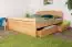 Double bed "Easy Premium Line" K7 incl. 2 drawers and 1 cover, 160 x 200 cm solid beech wood nature