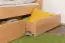 Double bed "Easy Premium Line" K7 incl. 2 drawers and 1 cover, 180 x 200 cm solid beech wood nature
