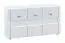 Chest of drawers lift 09, Colour: White / Glossy White - Measurements: 72 x 138 x 42 cm (h x w x d), with 3 doors and 6 compartments