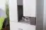 Children's room - Highboard "Emilian" 08, Pine bleached / Dark grey - Measurements: 135 x 45 x 40 cm (h x w x d)