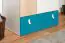 Children's room - Hinge door closet / closet Aalst 17, Colour: Oak / White / Blue - Measurements: 190 x 80 x 50 cm (H x W x D).