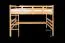 Loft bed 120 x 200 cm "Easy Premium Line" K23/n, solid beech wood, dark brown lacquered, convertible
