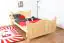 Children's bed / Youth bed 91B, solid pine wood, clear finish, incl. slatted bed frame - 140 x 200 cm