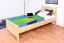 Children's bed / Youth bed 68B, solid pine wood, clearly varnished, incl. slatted bed frame - size 90 x 200 cm