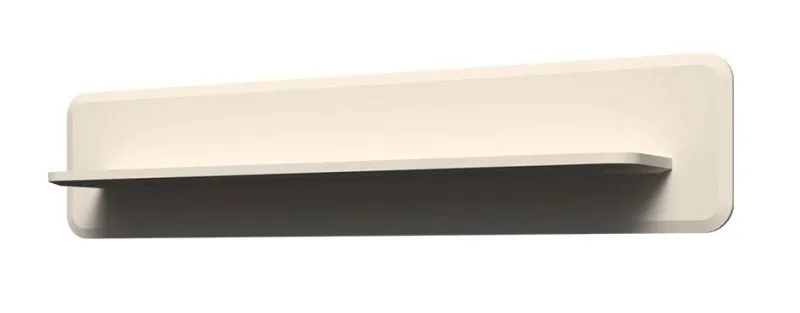 Wall Shelf with LED Lighting | Cream Hanging Shelf | 30 x 140 x 24 cm | Rounded Edges | Simple Design