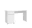 Bright Moni 01 Desk | White & White High Gloss | 1 Drawer, 1 Door, ABS Edges | 75.5 x 130 x 50 cm