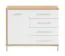 Chest of Drawers with Four Drawers | White High Gloss & Oak Artisan | 1 Door, 2 Compartments | 87 x 108 x 40 cm | ABS Edge