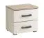 Bedside Cabinet with Two Drawers Zemun 09 | Oak Grey & Oak White | 43 x 44.5 x 33.5 cm | ABS Edge Protection | Black Handles