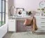 Modern White Desk with Three Compartments | Rovat 02 | Grey Handles | 74.5 x 100 x 50 cm | Simple Design