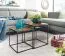 2-Piece Living Room Table Set | Solid Mango Wood | Industrial Style | 40 x 40 x 44 cm & 35 x 35 x 36 cm
