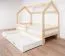 Children's House Bed | Solid Pine Wood | Natural Finish | White Drawer | Slatted Frame | 80 x 160 cm