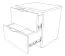 Bedside Table Sabadell 22 | Oak / Beige High Gloss | 2 Drawers | 47 x 45 x 38 cm
