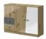 Chest of drawers Sirte 07, Colour: Oak / White / Grey high gloss - Measurements: 90 x 120 x 40 cm (H x W x D)