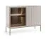 Elegant Chest of Drawers with Glass Door | Cashmere | 83 x 104 x 39 cm | 4 Compartments | LED Lighting | Push-to-Open | 2 Doors