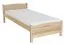 Children's bed / Youth bed 80D, solid pine wood, clearly varnished, incl. slatted bed frame - 120 x 200 cm