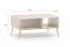 Coffee Table with Three Shelves Torpo 08 | Cashmere & Gold Accents | 42 x 90 x 60 cm | Space-Saving Living Room Design