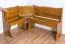 Corner Bench Junco 243 | Solid Pine & Oak Look | Rustic L-Shaped | 84 x 110 x 152 cm
